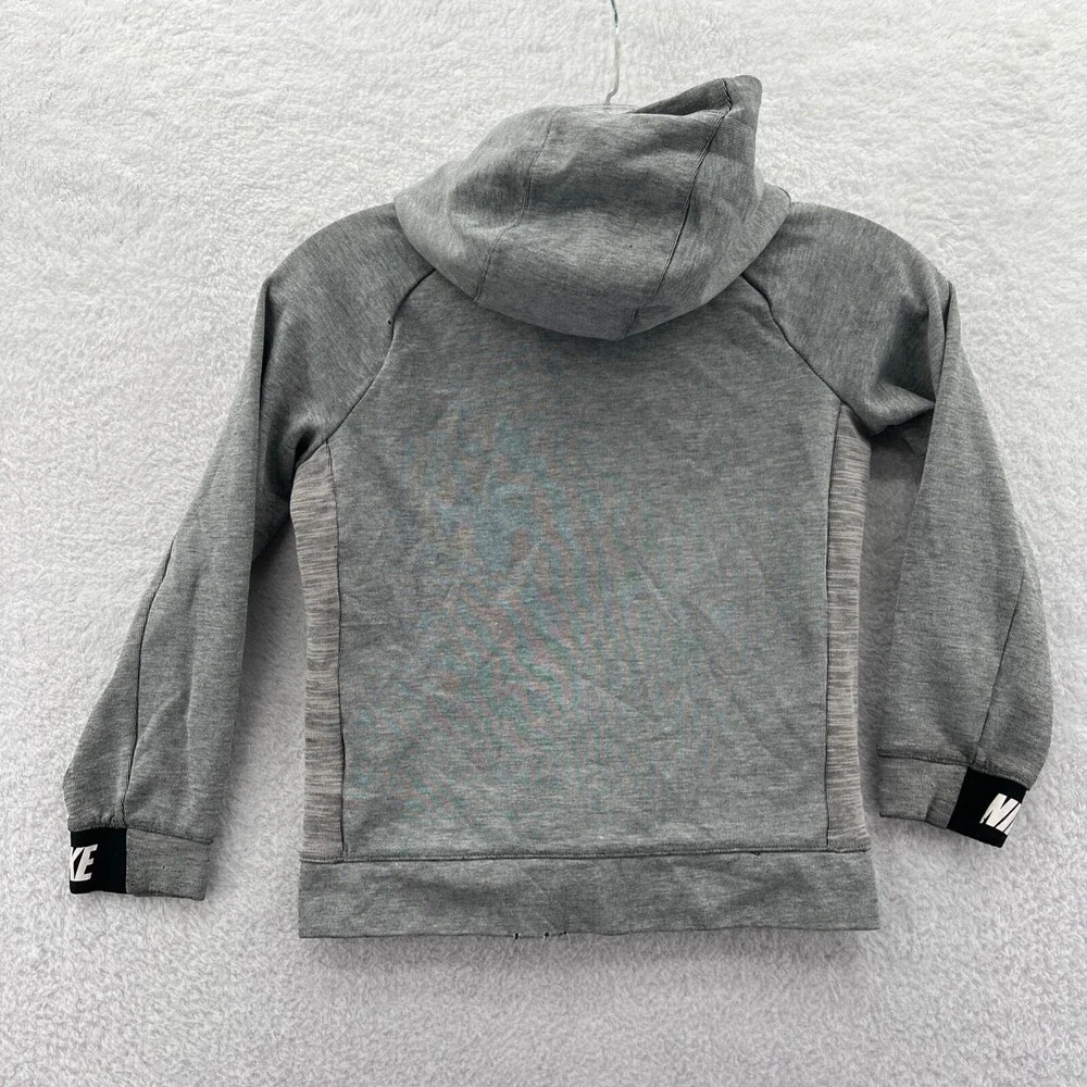 Nike Hoodie Boys XS Gray Full Zip Zip Long Sleeve‎ Jacket Logo Youth Extra Small
